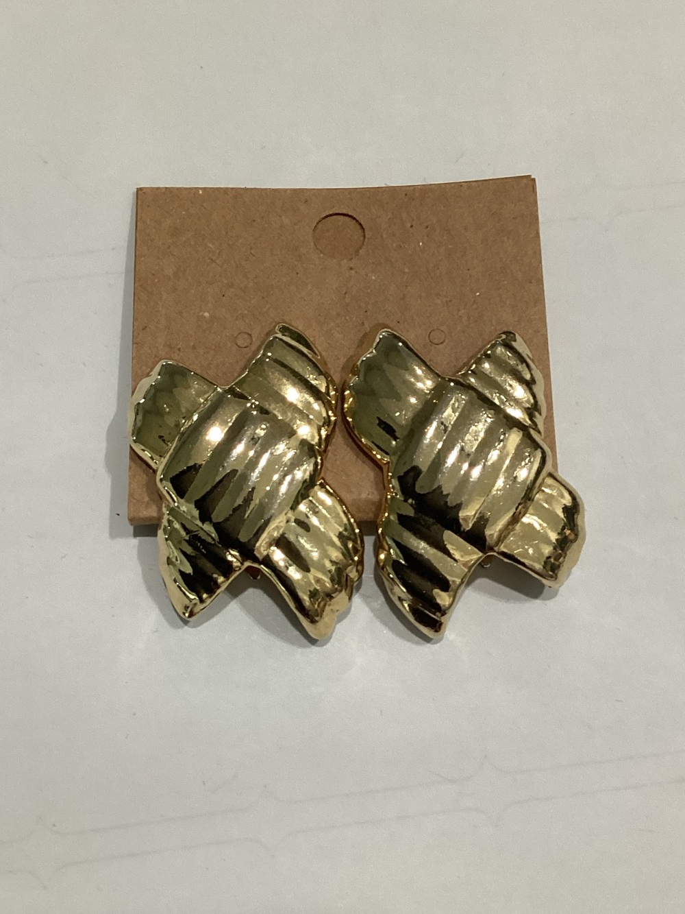 Polished Gold‎ Woven Clip-On Earrings